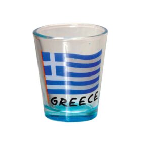 Σφηνάκι Διαφανές Γυάλινο Ελληνική Σημαία