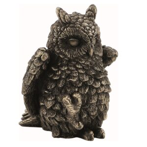 Κουκουβάγια Μινιατούρα Άγαλμα (Ηλεκτρόλυση μπρούτζου Veronese 7cm)