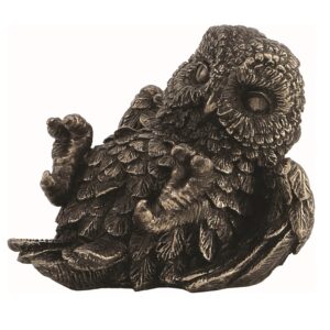 Κουκουβάγια Ξαπλωμένη Μινιατούρα Άγαλμα (Ηλεκτρόλυση μπρούτζου Veronese 7cm)