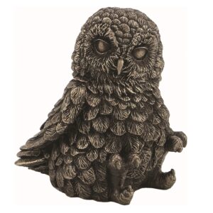 Κουκουβάγια Κάθεται Μινιατούρα Άγαλμα (Ηλεκτρόλυση μπρούτζου Veronese 7cm)