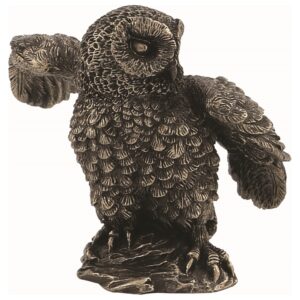 Κουκουβάγια Με Ανοιχτά Φτερά Μινιατούρα Άγαλμα (Ηλεκτρόλυση μπρούτζου Veronese 6cm)