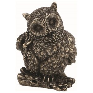 Κουκουβάγια Μινιατούρα Άγαλμα (Ηλεκτρόλυση μπρούτζου Veronese 6cm)