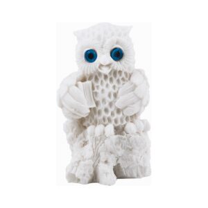 Κουκουβάγια με βιβλίο Άγαλμα (Αλάβαστρο Λευκό 7cm)