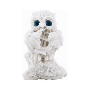 Κουκουβάγια με Άρπα Άγαλμα (Αλάβαστρο Λευκό 7cm)
