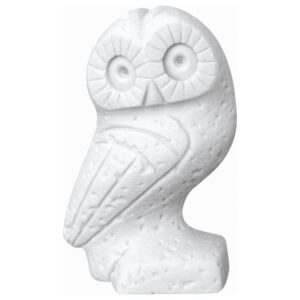 Κουκουβάγια Άγαλμα (Αλάβαστρο Λευκό 9cm)