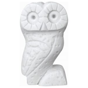 Κουκουβάγια Άγαλμα (Αλάβαστρο Λευκό 8cm)