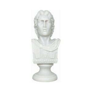 Μέγας Αλέξανδρος Προτομή (Άγαλμα Αλάβαστρο Λευκό 14cm)