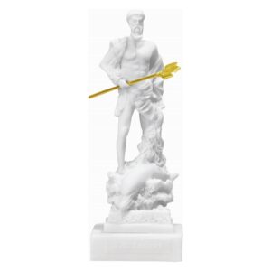 Ποσειδώνας (Άγαλμα Αλάβαστρο Λευκό - Χρυσό 17cm)