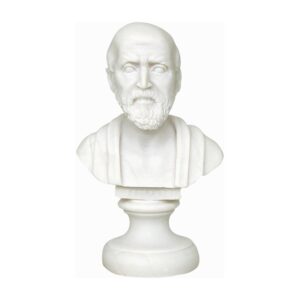 Ιπποκράτης Προτομή - Πατέρας Της Σύγχρονης Ιατρικής (Άγαλμα Αλάβαστρο Λευκό 14cm)