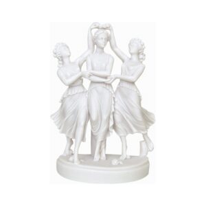 Τρεις Χάριτες - Στεφανωμένες Κόρες (Άγαλμα Αλάβαστρο Λευκό 15cm)